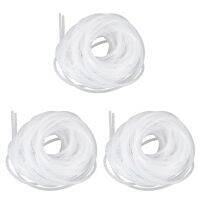 3X Cable Wire Organizer Manager Spiral Wrap Band 6mm Dia 15M Length White