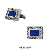 ANGELINO RUFOLO Cufflink(คัฟลิงค์) ดีไซน์ Art Cufflink กระดุมข้อมือคัฟลิ้งโรเดียมคุณภาพเยี่ยม ประดับตกแต่งด้วย Cats eye