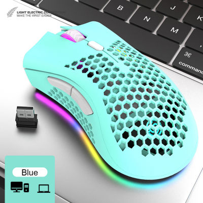 BM600 6 Buttons 2.4GHz USB Wireless RGB Mouse Rechargeable 3 Gears 1600 DPI Adjustable Hollow Honeycomb Gamer Mice