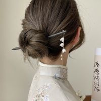 Long Tassel Wood Hanfu Hairpin Vintage Wood Hair Sticks Pins for Women Chinese Traditional Clips Wedding Hairstyle Design