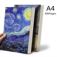 400 Pages Van Gogh Starry Sky Vase A4 Notebook Horizontal Line Sketchbook Kawaii Student Diary Stationery Planner Notepad 2023 Note Books Pads