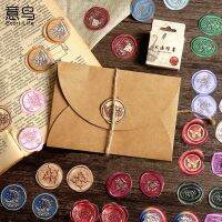 46 Pcs Vintage Antique Sealing Wax Sticker Envelope Seal Stickers For Package Diy Diary Journal Decoration Stickers Labels