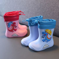 EVA Removable Plush Rain Boots Boys Girls Toddler Waterproof Children Shoes Lightweight Warm Kids Water Shoes for Four Seasons2023