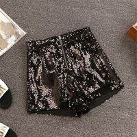 【CC】 Fashion Short Sparkly Designer Nightclub Elastic Waist Hot Pants Sliver