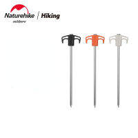 Naturehike 2ชิ้นตั้งแคมป์เล็บเต็นท์ตั้งแคมป์กลางแจ้งหลังคาวาดเหล็กชุบสังกะสี Windproof เล็บเรืองแสงการออกแบบค่ายชิ้นส่วน