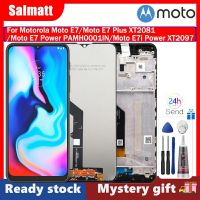 Salmatt หน้าจอ LCD IPS ของแท้สำหรับ Motorola Moto E7 /Moto E7 Plus XT2081 /Moto E7เพาเวอร์ PAMH0001IN /Moto E7i เพาเวอร์ XT2097พร้อมกรอบจอแสดงผล LCD แบบสัมผัสหน้าจอชุดประกอบดิจิไทเซอร์