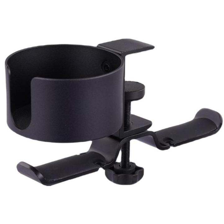 Desk Cup Holder Clamp Desktop Coffee Cup Holder 2 in 1 Desk Cup Holder Stand with Headphone