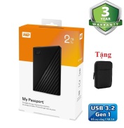 Ổ cứng di động WD My Passport 2TB +Bao da - Hàng nhập khẩu