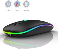 LED Wireless Mouse  Slim Silent Mouse 2.4G Portable Mobile Optical Office Mouse with USB Receiver  3 Adjustable DPI for Notebook Basic Mice