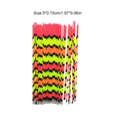 ：“{—— 100 Pieces Fishing Float Vertical Buoy Fluctuate High Sensitivity Long Tail Vert Tackle Drift Water Sports Tube