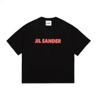 JIL SANDER เสื้อยืดแขนสั้นพิมพ์ลาย LOGO Huruf,เสื้อยืดลำลองทรงหลวม23SS แบบมืออาชีพ