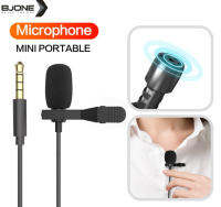 BJONE 3.5มิลลิเมตรไมโครโฟนพกพาขนาดเล็กพร้อมผูกคลิปปกไมค์สาย Mikrofo/Microfon ร้องเพลงถ่ายทอดสดบรรยายไมโครโฟนสำหรับพีซี