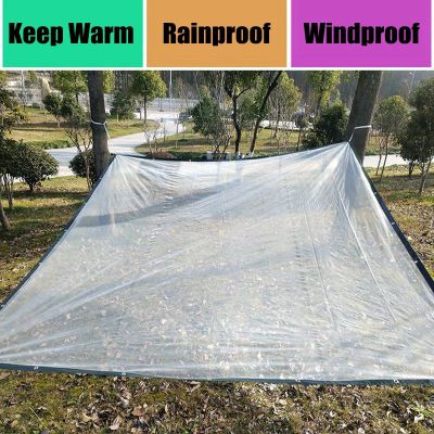 [Hot K] 0.12มม.พลาสติกโปร่งใสฟิล์ม PE Tarpaulin สวนพืชฉ่ำน้ำพืชรักษาความอบอุ่นฝาครอบ Pergola Patio เฟอร์นิเจอร์กันฝน Rain Fly