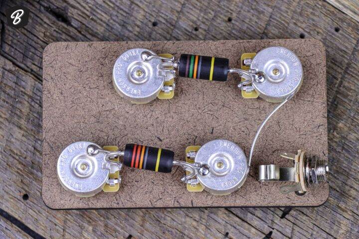 Wiring Gitar Emerson Les Paul Short Shaft Pre Wired Set Potensio Kapasitor Jack Mono Original