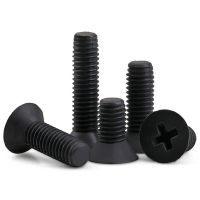 M2.5 M3 M4 Black Nylon Countersunk Head Screws Plastic Phillips Flat Machine Screw Length 5-25mm x  20/50Pcs Screw Nut Drivers