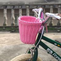 Rattan Bicycle Basket With Lid Handmade Bike Storage Basket Bicycle Hanging Storage Bag Small Back Basket