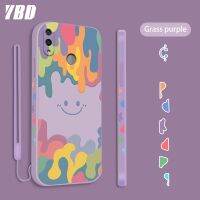 YBD เคสลายหน้ายิ้มสีน้ำสำหรับ Huawei Nova 3i 3 3e 4 4e เคสโทรศัพท์2021ดีไซน์ใหม่รูปแบบด้านข้างฝาครอบเลนส์ที่แม่นยำพร้อมสายคล้องฟรี