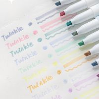 Sparkling Fuorescent Marker Set Multi Color Large Capacity High Appearance Glitter Highlighter