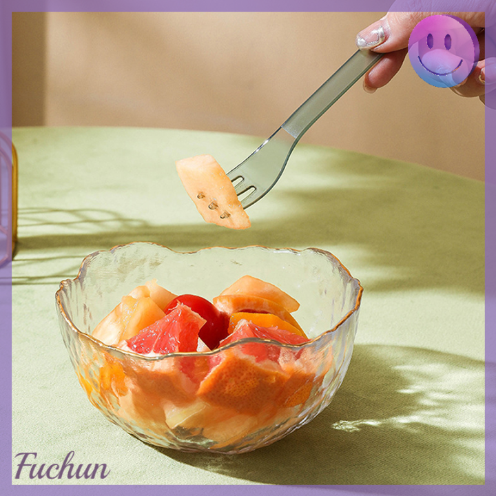 fuchun-เค้กพลาสติกแบบ2-in-1-ส้อมผลไม้ผลไม้อเนกประสงค์กันคลิปจับของร้อนส้อมเค้กเครื่องใช้สำหรับโต๊ะอาหารที่ใช้ในครัวในบ้าน