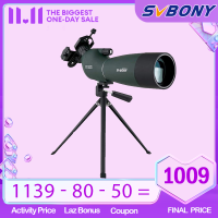 SVBONY SV28 high power Spotting Scope 15-45x50/20-60x60/25-75x70/20-60x80mm Zoom with Phone Adapter and Tripod Waterproof Angled Eyepiece Bak4 Prism  monocular telescope for Bird-watching and Moon-watching