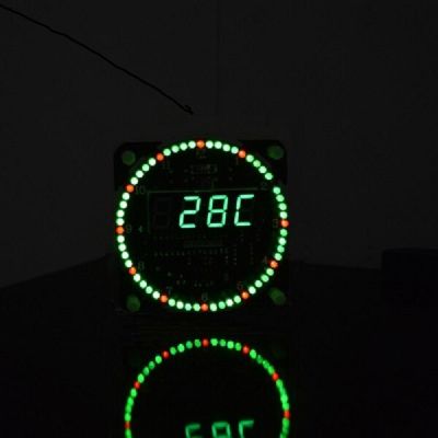Ds1302ควบคุมแสงแบบทำมือหมุนได้นาฬิกาอิเล็กทรอนิกส์ Led บอร์ดชุดนาฬิกาหมุนไฟกลางคืนนาฬิกาดนตรี