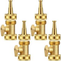 Brass Jet Nozzle Water Nozzle High Pressure Hose Nozzle Shutoff Valve Brass Heavy Duty ,Connector for Garden Hose