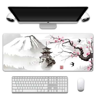 รูปแบบใหม่ Sakura แผ่นรองเมาส์ขนาดใหญ่เครื่องเกมแผ่นรองเมาส์ขนาดใหญ่เกมคอมพิวเตอร์ล็อคขอบโต๊ะคีย์บอร์ด