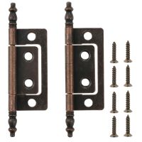 2Pcs 83x24mm Antique Bronze Crown Head Hinges with Screws Jewelry Gifts Wood Box Decorative Hinge for Furniture Cupboard Cabinet Accessories