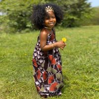 Toddler Girls Dresses Print African Traditional Style Sleeveless Backless Suspenders Dress Kids Ankara Princess Dresses 1-6Y