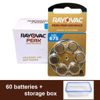 (ในสต็อก) 60x Rayovac Peak เครื่องช่วยฟังแบตเตอรี่675 A675 P675 PR44เยอรมนีสังกะสี Air แบตเตอรี่ปุ่มสำหรับ BTE เครื่องช่วยฟัง **