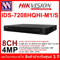 เครื่องบันทึกกล้องวงจรปิด HIKVISION 8CH รุ่น iDS-7208HQHI-M1/S