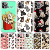 Bulldog Pug Dog For iPhone 11 13 14 Pro Max 12 Mini Phone Case X XS XR 6 6S 8 7 Plus SE Apple 5 5S Fundas Cover Coque Capa