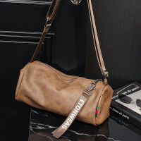 Round Bucket Bag Men Shoulder Bag Fashion Crossbody Bag Men Lightweight Sports Gym Bag Barrel Shoulder Messenger Bag Men Handbag