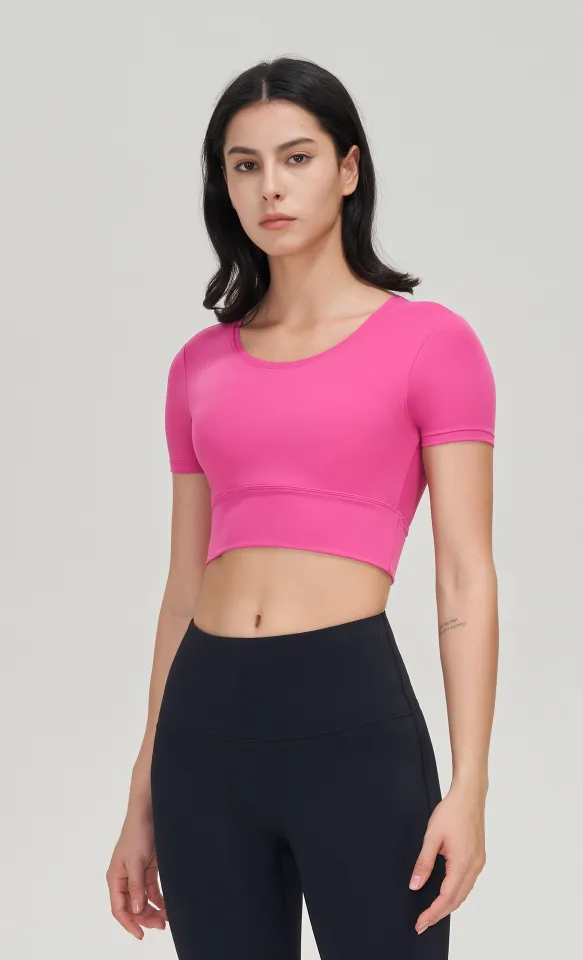 Sexy Long Sleeve Yoga Shirts Built In Bra Women Slim Fit Workout