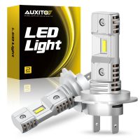 AUXITO หลอด H7ไฟหน้ารถมอเตอร์ไซค์แบบ LED บางเฉียบ6500K ไม่มีพัดลม12V สว่างมากไฟหน้ารถยนต์ LED H7 CSP สำหรับฟอร์ดโตโยต้า VW Passat 2ชิ้น