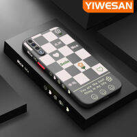 YIWESAN เคส A30s ปลอกสำหรับ Samsung กาแลคซี A50s A50ลายการ์ตูนแฟชั่นลายตารางบางกันกระแทกเคสแข็งขอบปลอกซิลิโคนเนื้อนิ่มคลุมทั้งหมดเคสป้องกันเลนส์กล้อง