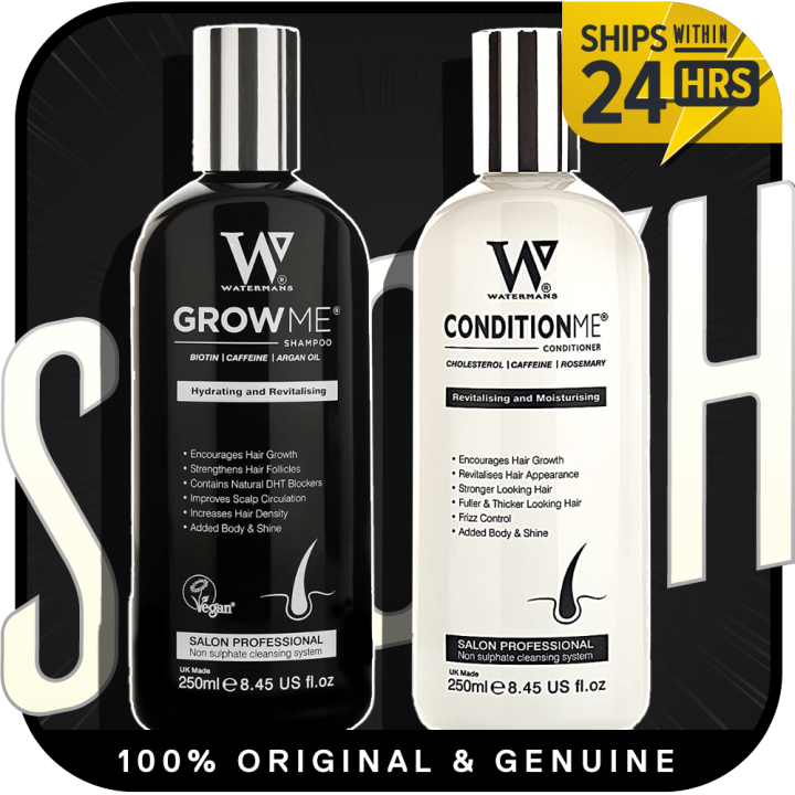 GENUINE Watermans Grow Me Shampoo Condition Me Conditioner Boost your Growth, Suffering with