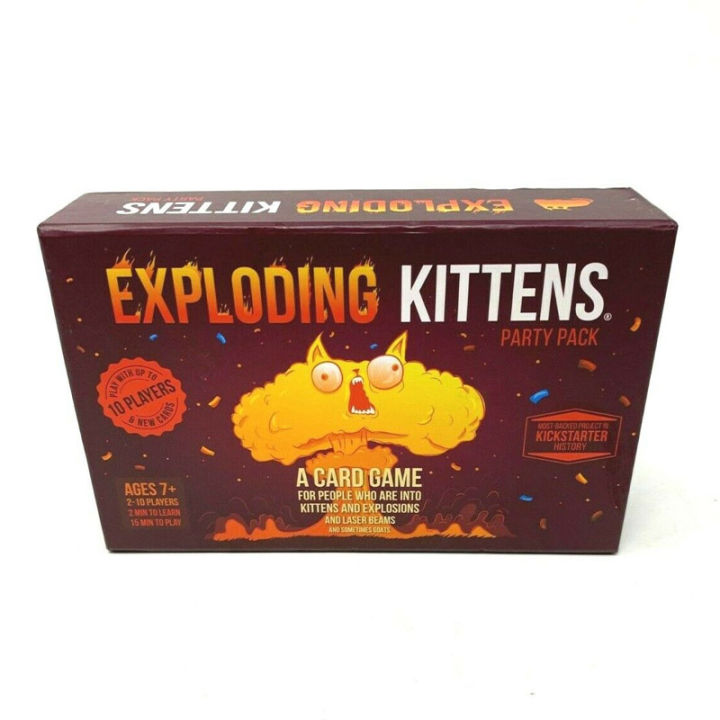 เกมไพ่exploding-kittens-party-pack-เกมไพ่เกมกระดานสำหรับผู้เล่น10คนเกมกระดานเหมาะกับครอบครัวกลยุทธ์การเล่นเกม