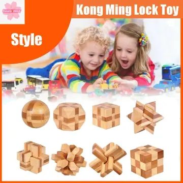 Lock Puzzle 3D Wooden Interlocking Brain Teaser Puzzle 