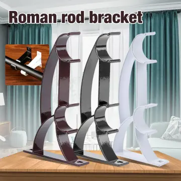 Curtain Rod Bracket, 3pcs Double Curtain Rod Bracket, Double Rod Brackets  Hooks For Living Room Bedroom Curtain Rods, Curtain Rods (black)