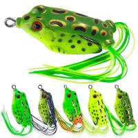 1 Pcs pesca 5G 8.8G 12.8G Frog Lure Soft Tube Bait Plastic Fishing Lure with Fishing Hooks Topwater Ray Frog Artificial 3D Eyes