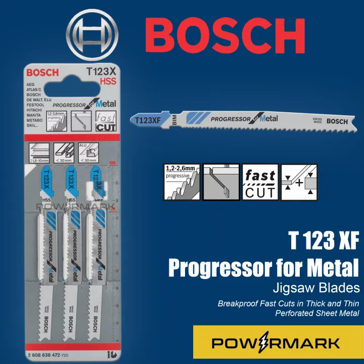 BOSCH T123X Progressor for Metal TShank Jigsaw Blades 3pcs. [POWERMARK
