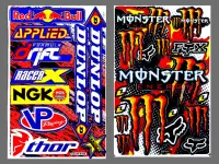 สติ๊กเกอร์แต่งรถ DUNLOP NGK (สีฟ้า) Monster (สีส้ม) RP997 มอเตอร์ไซค์ บิ๊กไบค์ สติ๊กเกอร์ติดกระจก แต่งรถรถยนต์ ติดข้างรถ ติดหมวกกันน็อค จำนวน 2 แผ่น