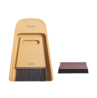 **สีเหลือง** ไม้กวาดและที่ตักขยะขนาดเล็ก แบบพกพา ตักได้ทั้งเปียกและแห้ง Broom Dustpan Set