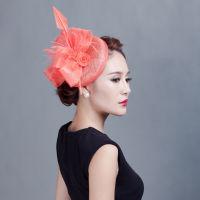 Women Sinamay Fascinator Hat For Wedding Pillbox Hat Flower Lady Derby Cloche Hat Church Dress Party Fedora tail Beret Cap