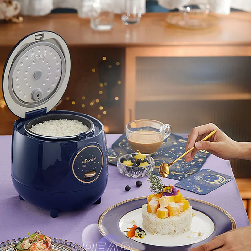  Bear Mini Rice Cooker 2 Cups Uncooked, 1.2L Portable Non-Stick  Small Travel Rice Cooker, BPA Free, One Button to Cook and Keep Warm  Function, Blue: Home & Kitchen