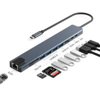 jianzhifen อะแดปเตอร์ที่รองรับ USB C ประเภท C เป็น4K HDMI Usb 3.1 USB ฮับตัวแยก3.0แท่นวางมือถือเครื่องอ่านการ์ด RJ45สำหรับแล็ปท็อป Macbook Pro