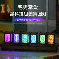 หลอดเรืองแสงจำลองนาฬิกา LED นาฬิกาคอมพิวเตอร์ห้องนั่งเล่นคอมพิวเตอร์เดสก์ท็อปบ้านโชคชะตาหินประตูหลอดเรืองแสง