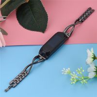 ♀❡► Girls/Women Diamond Shiny Fashion Watchband for Xiaomi Mi Band 4/3 Stainless Steel Durable Bracelet with Frame Strap Accessories