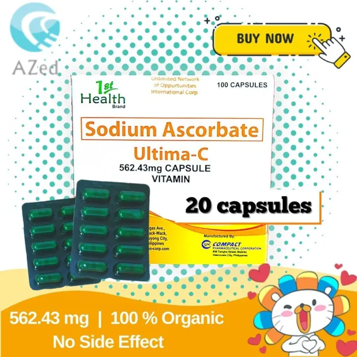 ULTIMA C 20 Capsules, Pampataba na Vitamins, ORIGINAL Multivitamins, 562.43mg, Sodium Ascorbate